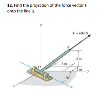 Solved 12. Find the projection of the force vector F onto | Chegg.com
