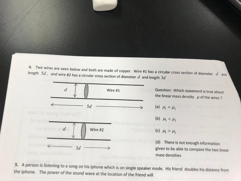 Solved 4. Two wires are seen below and both are made of | Chegg.com