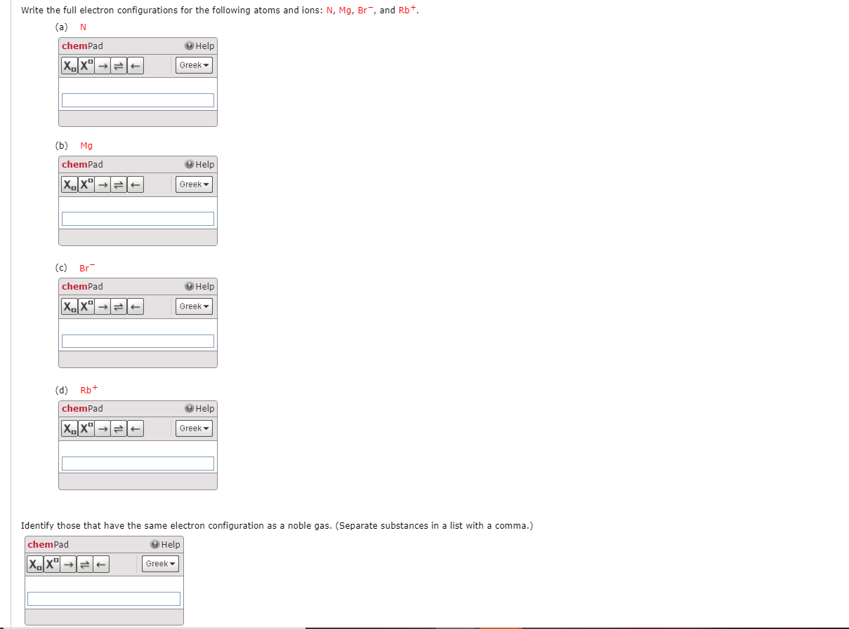 Solved Write the full electron configurations for the | Chegg.com