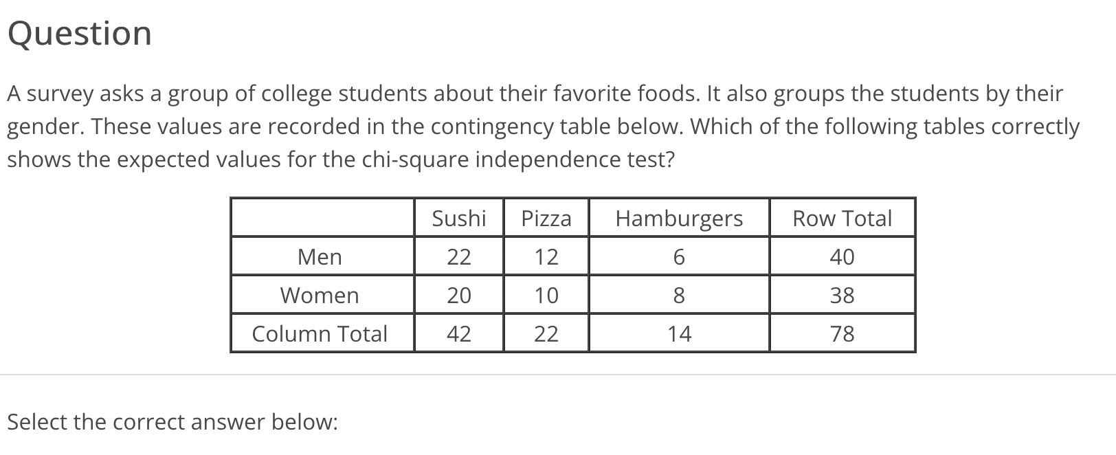 Solved A survey asks a group of college students about their | Chegg.com