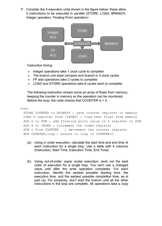 Solved Consider the 5 execution units shown in the figure | Chegg.com