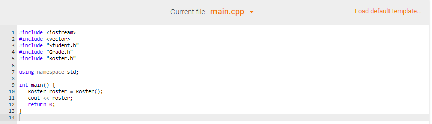 Solved C++ Coding Project. Provide implementation in .CPP | Chegg.com