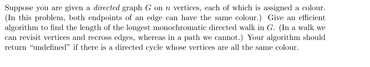 Solved Suppose you are given a directed graph G on n | Chegg.com
