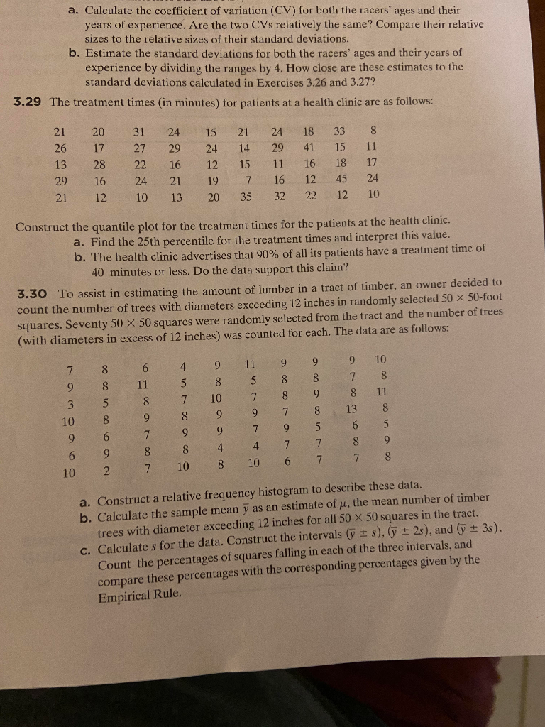 Solved A Calculate The Coefficient Of Variation Cv For Chegg Com