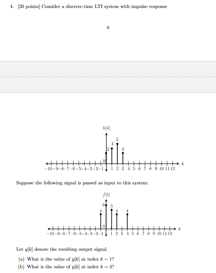 Solved 4. [20 points] Consider a discrete-time LTI system | Chegg.com