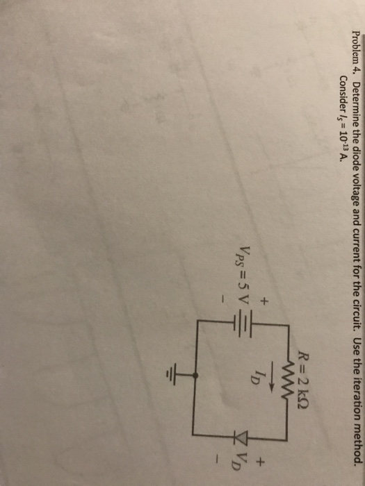 Solved Problem 4. Determine the diode voltage and current | Chegg.com