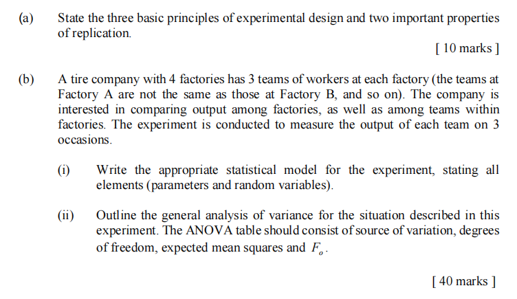 the three basic principles of statistical design of experiments are