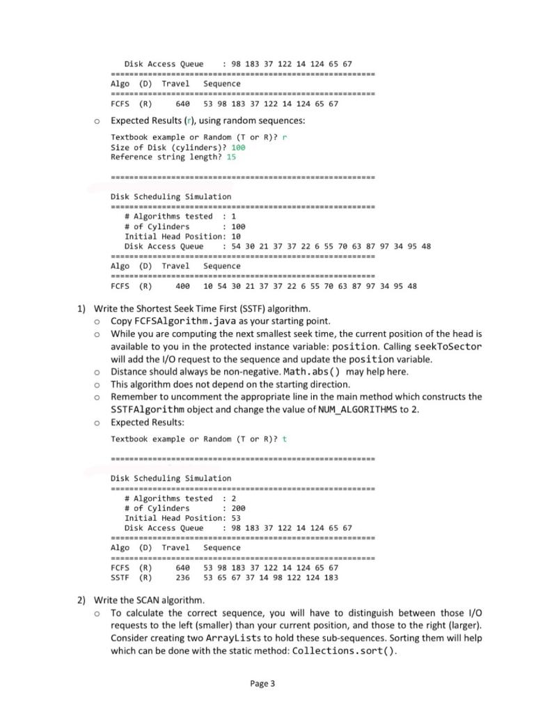 Solved Disk Scheduling Simulation 1. Problem Description In | Chegg.com