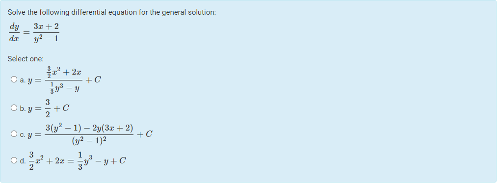 Solved Solve the following differential equation for the | Chegg.com