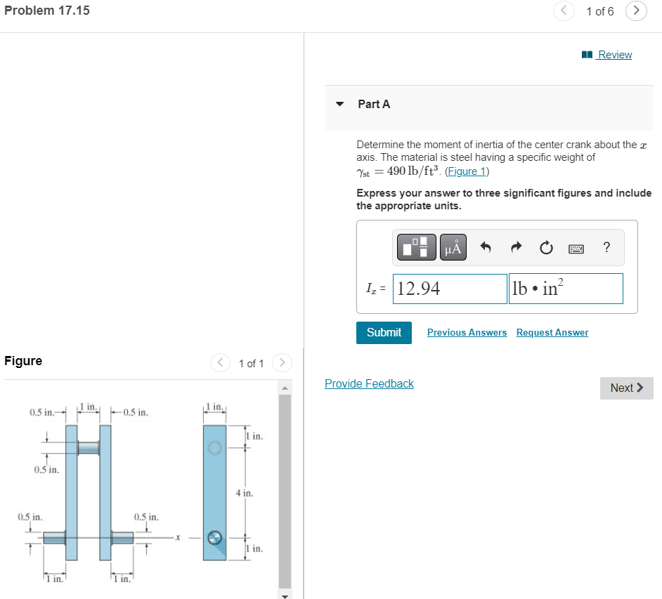 [Solved] Determine the moment of inertia of the center cr