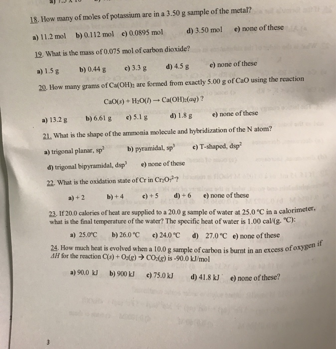 Solved How many of moles of potassium are in a 3.50 g sample | Chegg.com