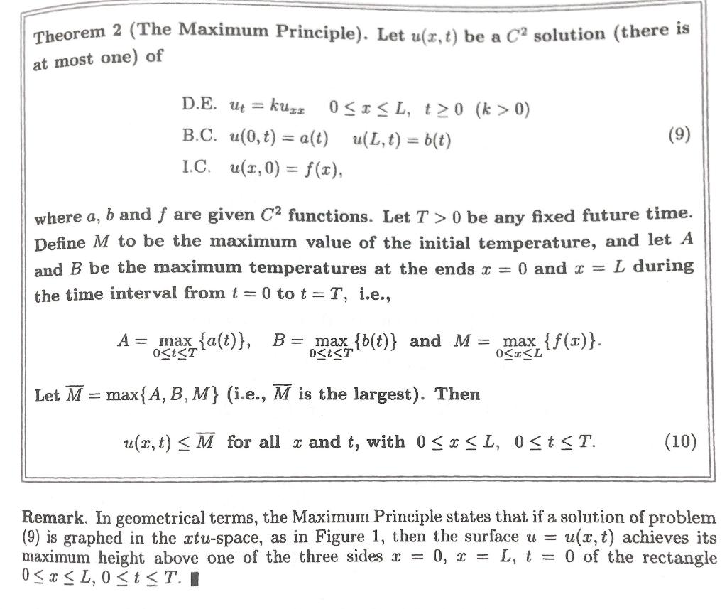 Solved 10 From The Maximum Principle In Problem 9 Deduc Chegg Com