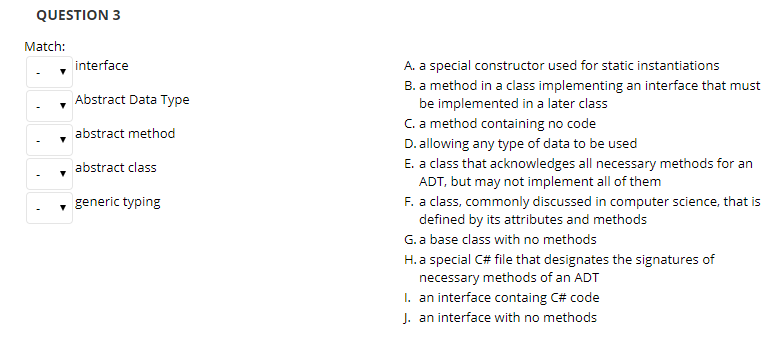 Solved QUESTION 1 Match the following: an SQL command that | Chegg.com