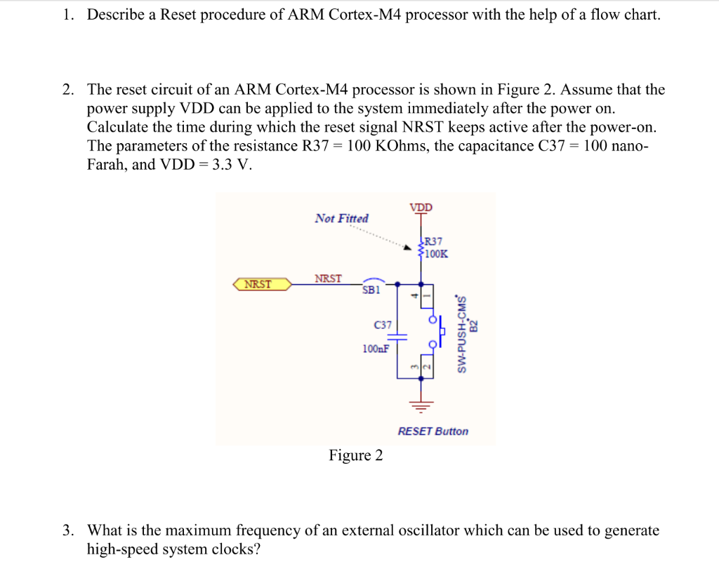 Solved 1. Describe a Reset procedure of ARM CortexM4