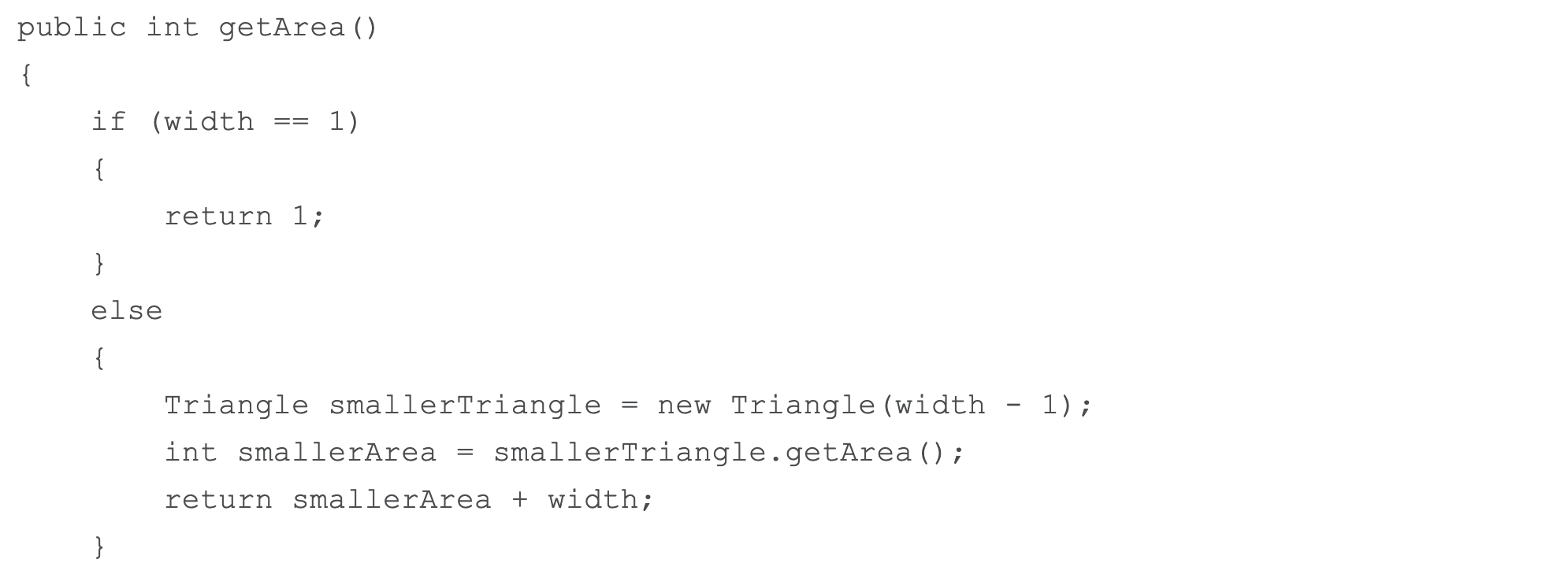Solved This method uses recursion to find the area of a | Chegg.com
