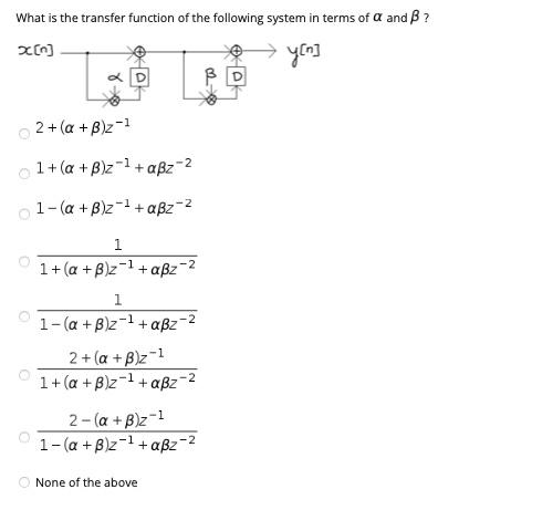 Solved What Is The Transfer Function Of The Following System | Chegg.com