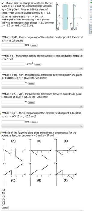 Solved An infinite sheet of charge n located in the y-z | Chegg.com