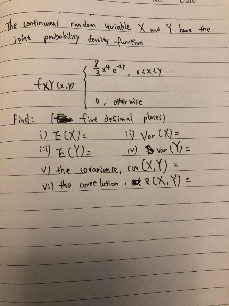 Solved The continuous random Variable X joint probability | Chegg.com