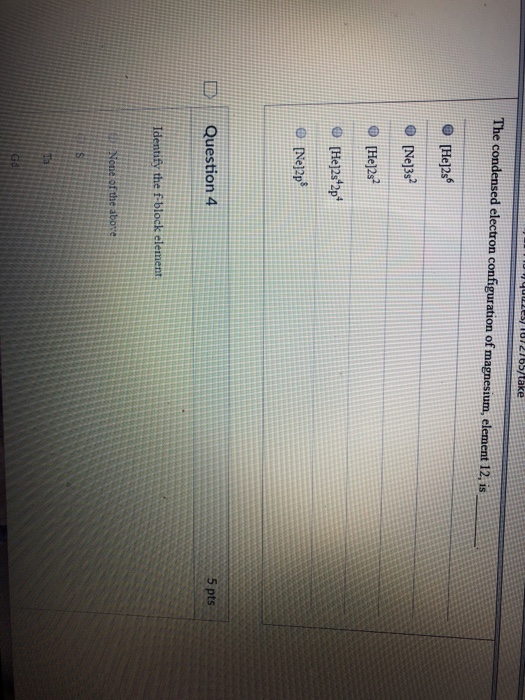 Solved The condensed electron configuration of magnesium,