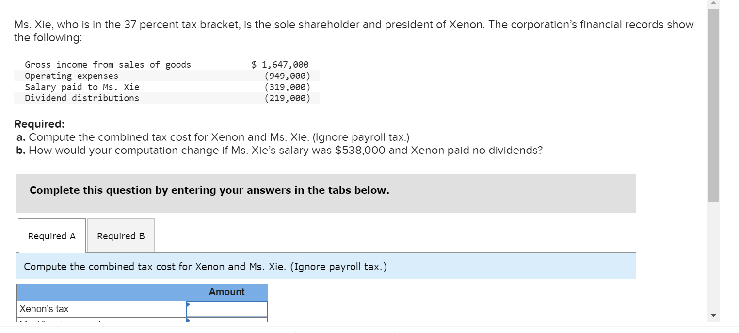 Solved Ms. Xie, who is in the 37 percent tax bracket, is the | Chegg.com