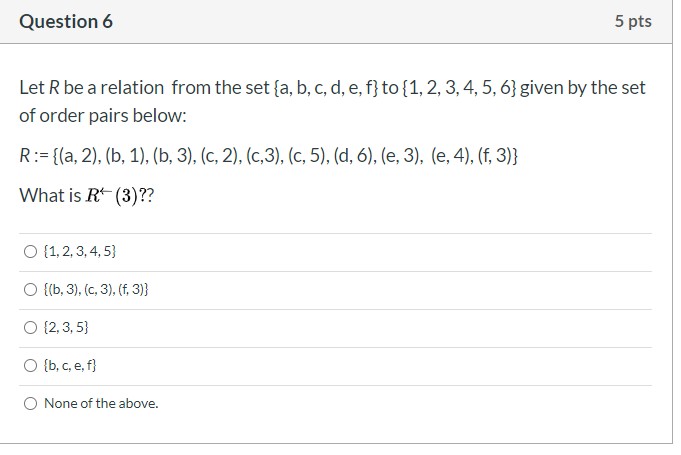 Solved Question 1 2 Pts Arelation R On A Set A Is An Equi Chegg Com