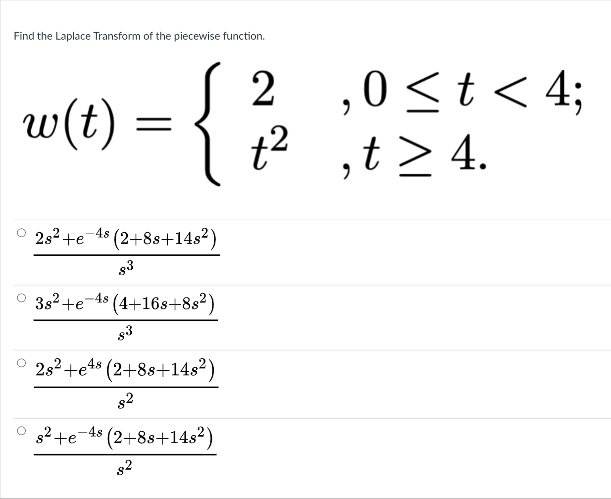 Solved Find the Laplace Transform of the piecewise function. | Chegg.com