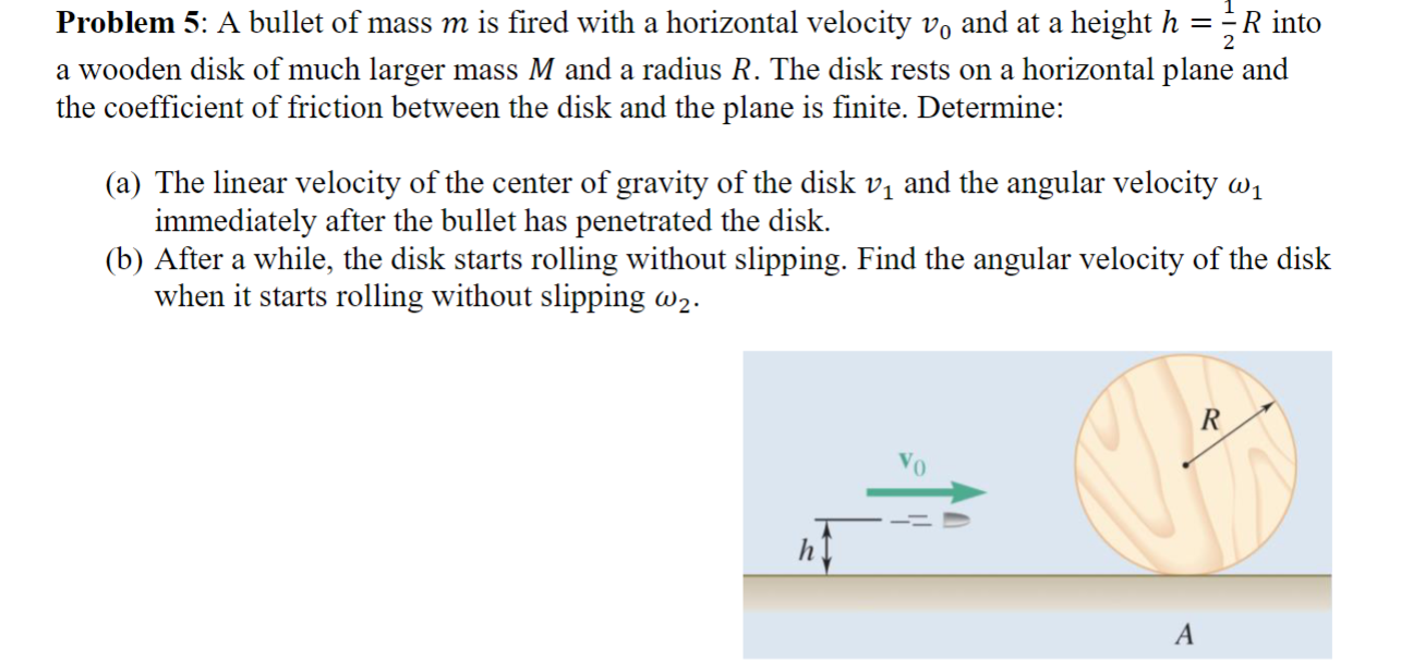 Solved Problem 5 A bullet of mass m is fired with a