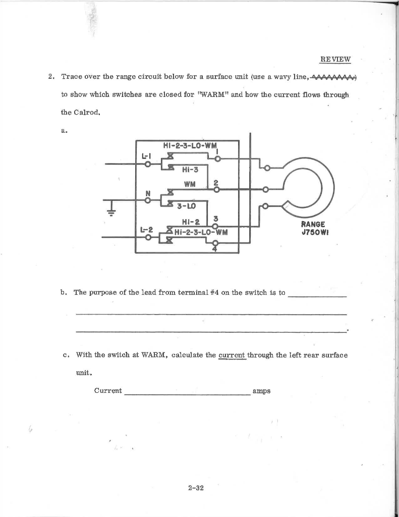 REVIEW 2. Trace over the range circuit below for a