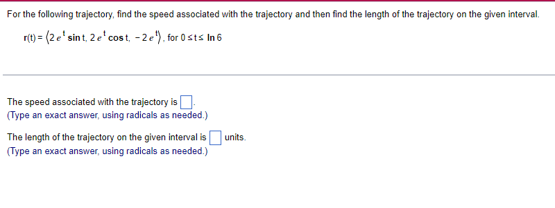 Solved For the following trajectory, find the speed | Chegg.com