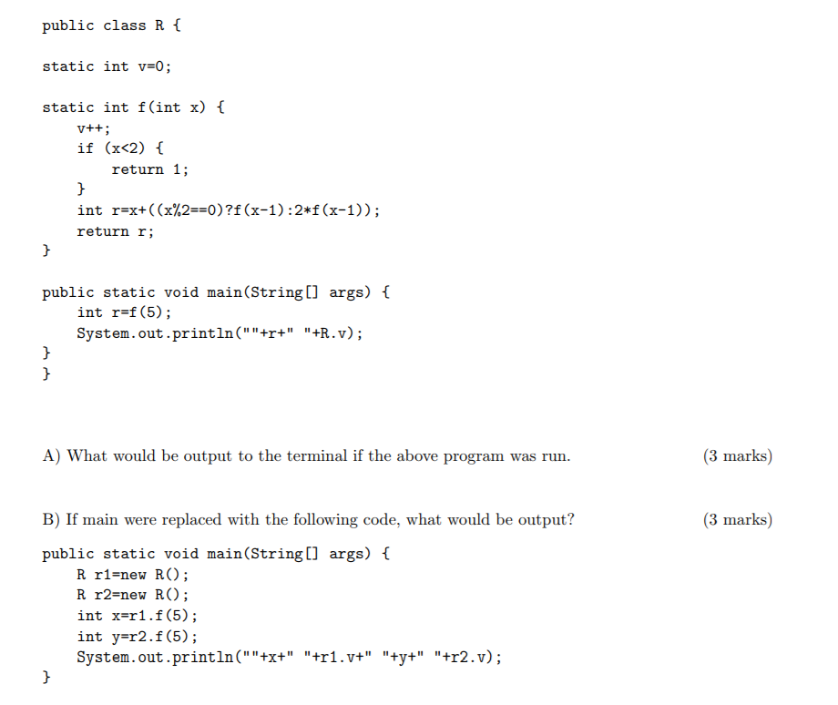 Solved Java Problem | Chegg.com