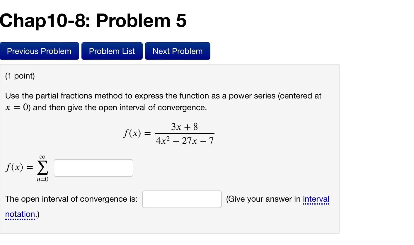 Solved Chap10-8: Problem 5 Previous Problem Problem List | Chegg.com