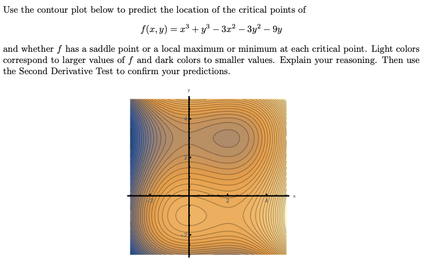 Solved Use the contour plot below to predict the location of | Chegg.com