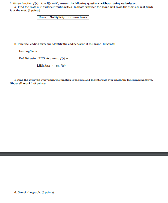 Solved 2 Given Function X X 1x 4 Answer The F