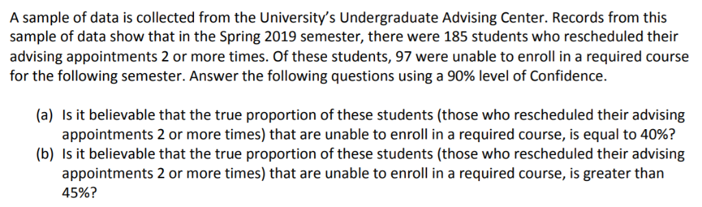 Solved A sample of data is collected from the University's | Chegg.com