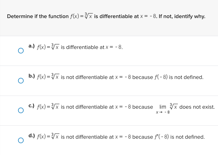 Solved Determine if the function f(x)=3x is differentiable | Chegg.com