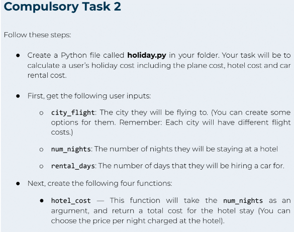 Solved \r\n-ollow these steps: - Create a Python file called | Chegg.com