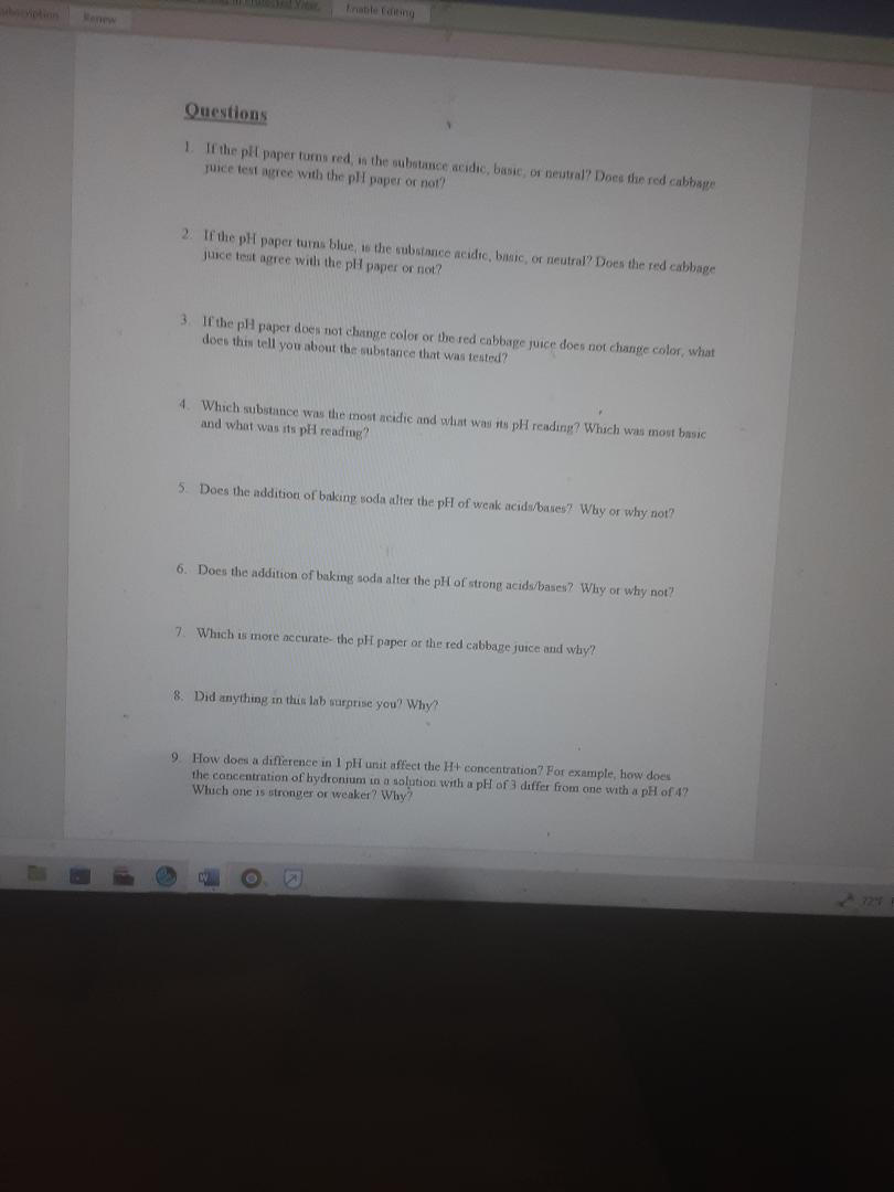 Solved 1. If the pll paper furne red, in the subatase | Chegg.com