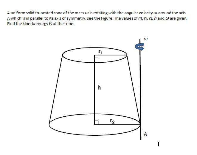 Solved A uniform solid truncated cone of the mass m is | Chegg.com