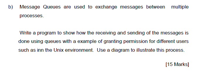 Solved B) Message Queues Are Used To Exchange Messages | Chegg.com