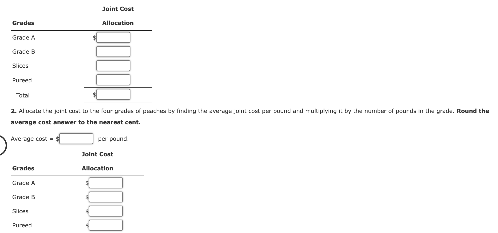 Solved Allocating Joint Costs Using The Physical Units | Chegg.com