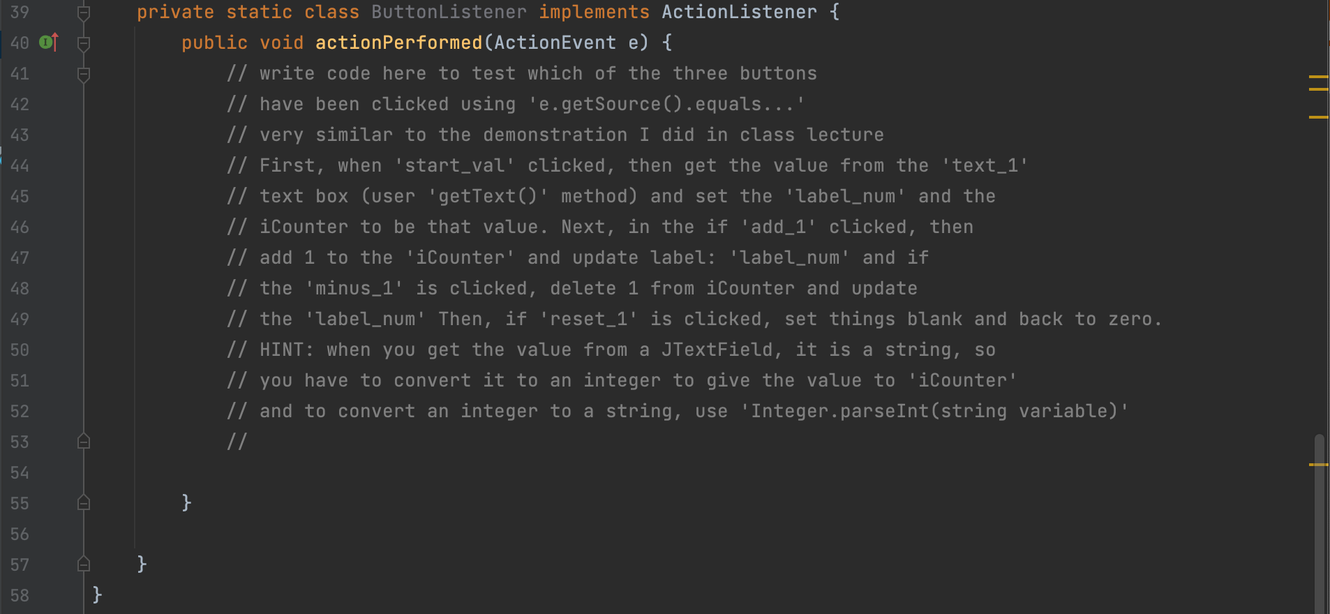 Solved In this lab you will add code to the given java file | Chegg.com