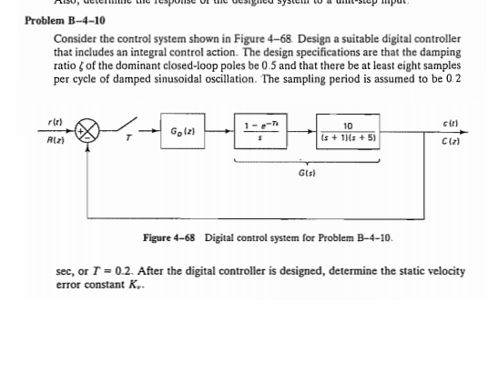 Problem B-4-10 Consider the control system shown in | Chegg.com