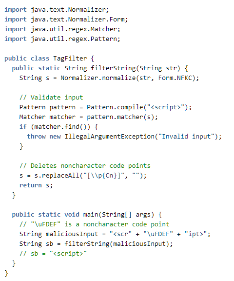 Solved The filterString() method in this code example | Chegg.com