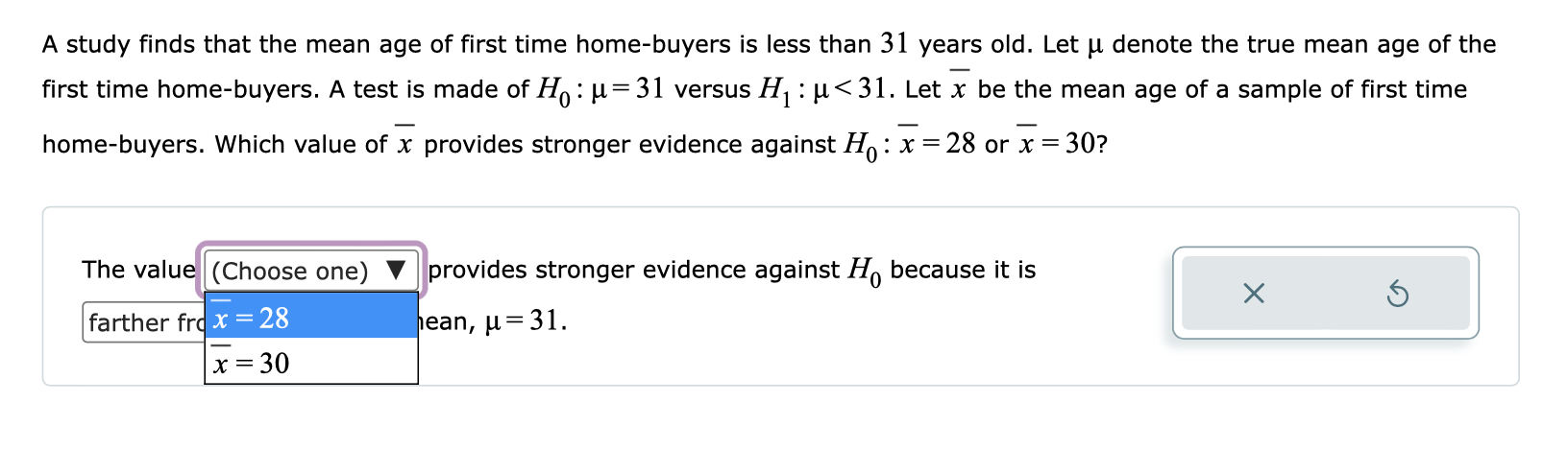 Solved A study finds that the mean age of first time | Chegg.com