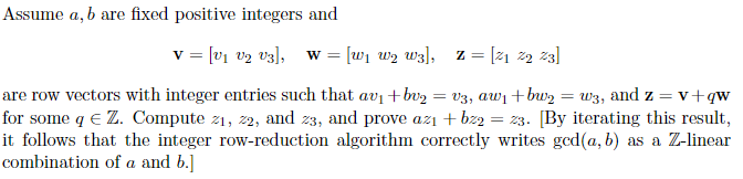 Solved Assume A, B Are Fixed Positive Integers And V = [01 | Chegg.com