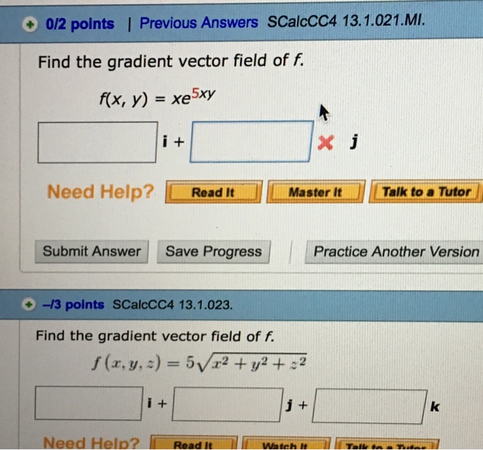 find the gradient vector field f of f
