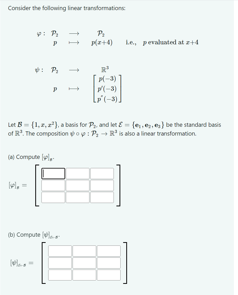 Solved Consider The Following Linear Transformations: | Chegg.com