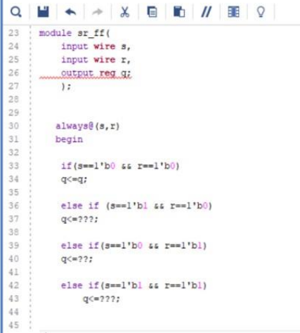 Solved o 23 24 25 26 27 28 29 30 31 module sr_1 input wires, | Chegg.com