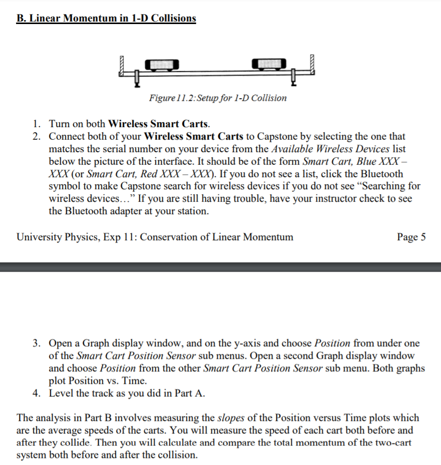 Solved B. Linear Momentum In 1-D Collisions Figure 11.2: | Chegg.com