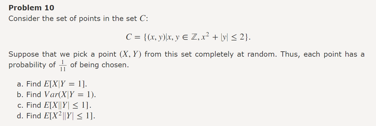 Solved Problem 10 Consider the set of points in the set C : | Chegg.com